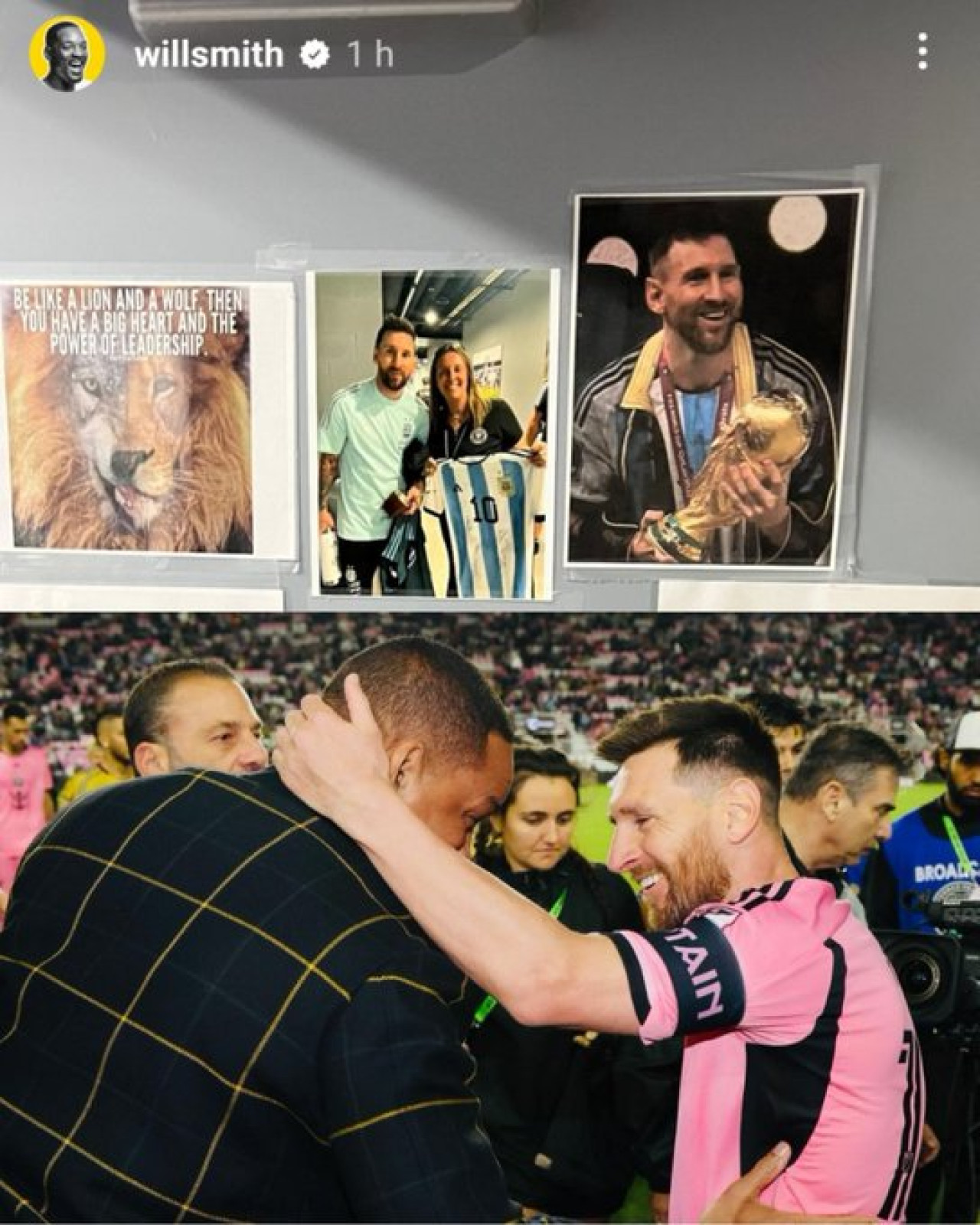 El fanatismo del actor por Messi. Foto: Instagram @willsmith