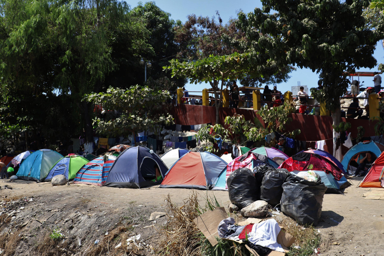 Migrantes en Tapachula, México. Foto: EFE.