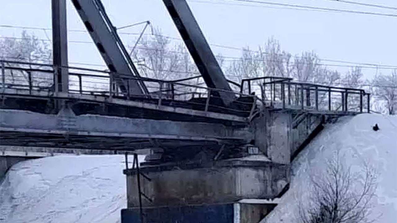 El puente atacado. Foto: Ministerio de Defensa de Ucrania