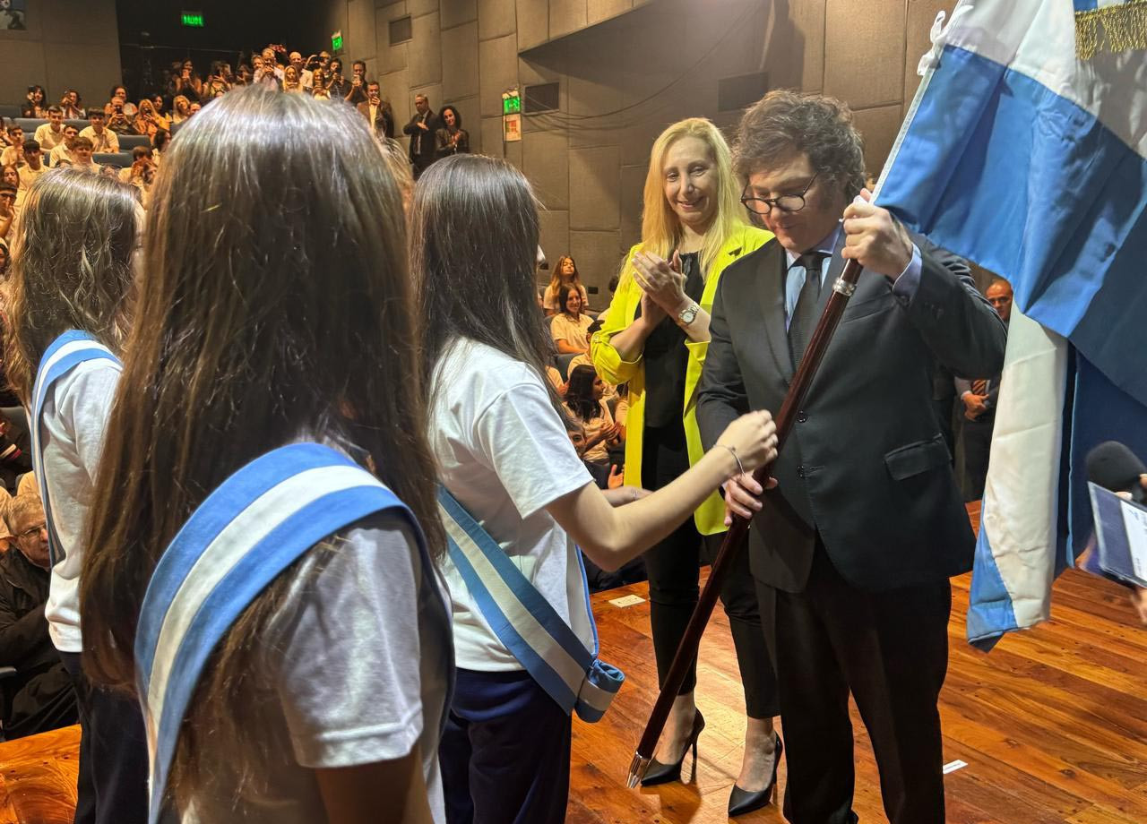 Javier Milei en el acto de apertura del ciclo lectivo 2024. Foto: NA.