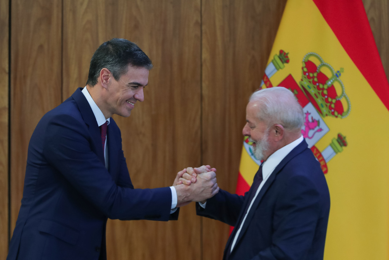 Pedro Sánchez y Lula da Silva en Planalto. Foto: EFE.