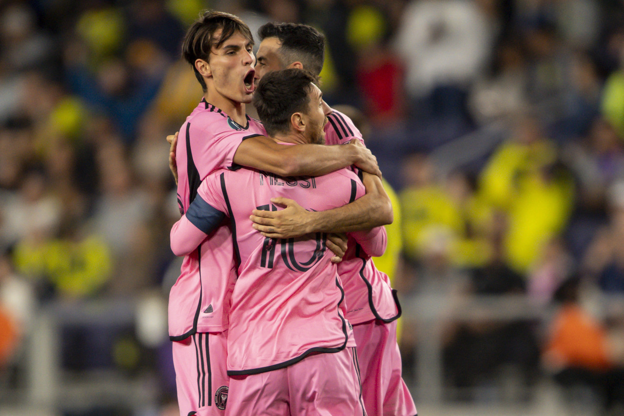 Festejo de Lionel Messi para el Inter Miami por la Concachampions. Foto: REUTERS.