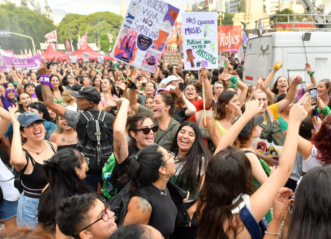 Movilizaciones en Congreso por el Día de la  Mujer. Foto: NA