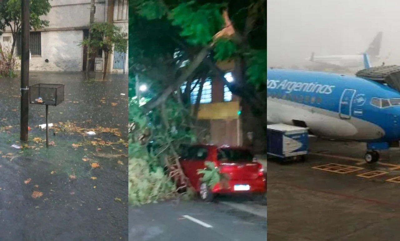 Fuerte temporal en el AMBA. Foto: NA.