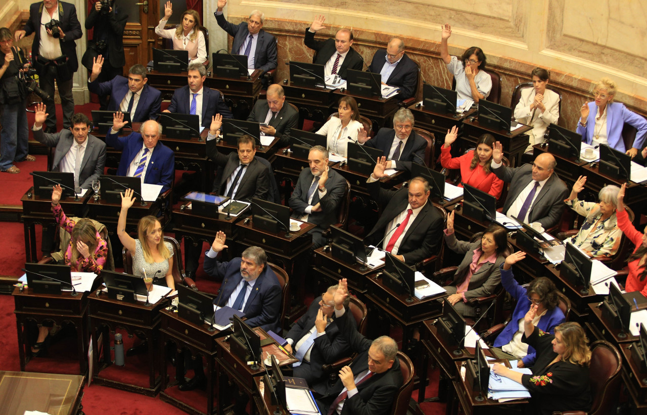 El Senado de la Nación inició la sesión especial en la que se discutirá el Decreto de Necesidad y Urgencia 70/2023. NA