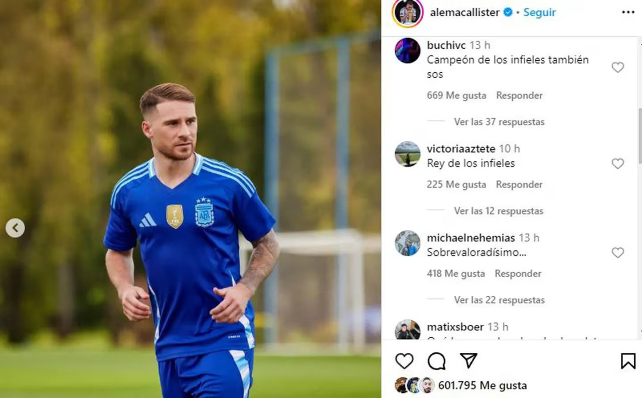 Las críticas que recibió Alexis Mac Allister. Foto: Instagram @alemacallister