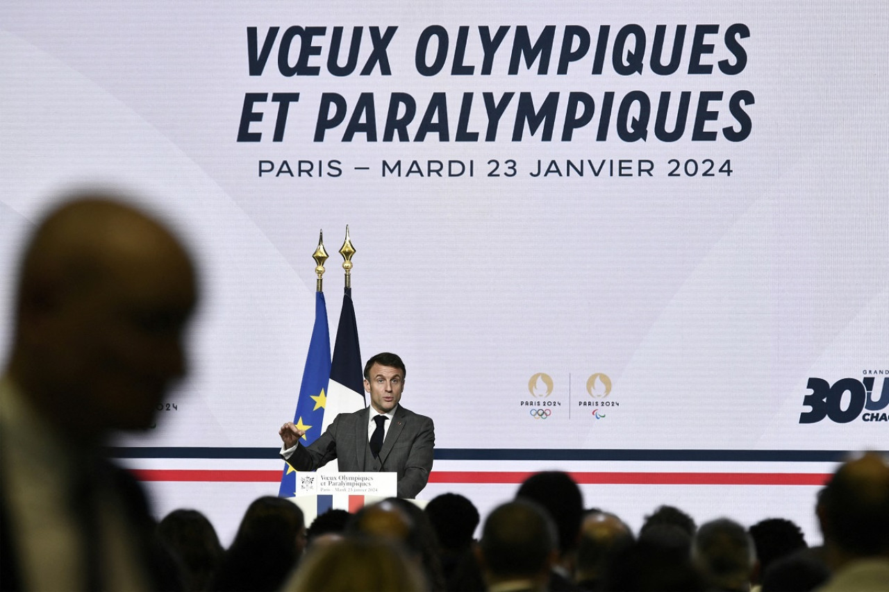 Emmanuel Macron; Juegos Olímpicos de París. Foto: Reuters.