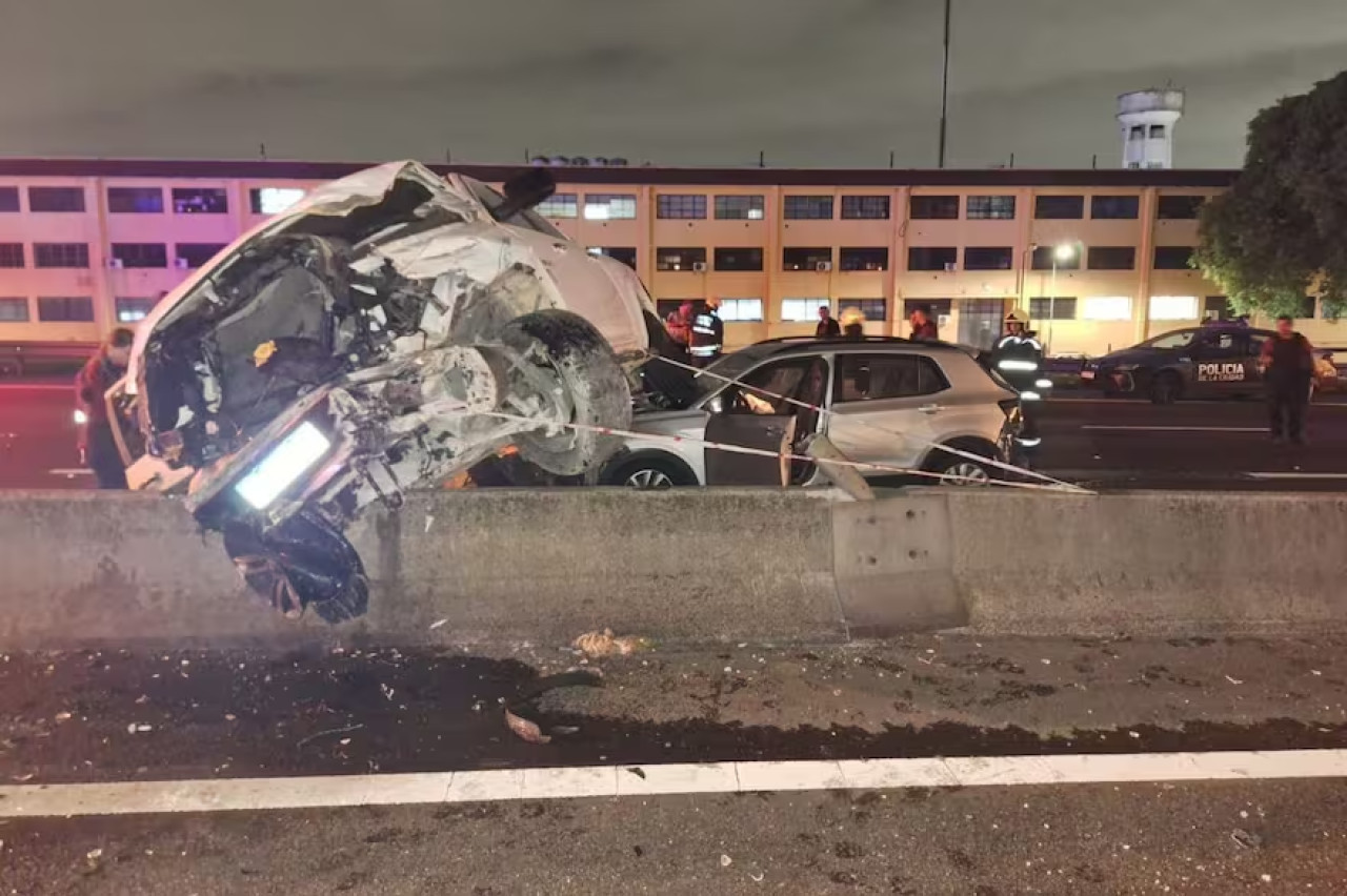 Choque en General Paz. Foto: Policía de la Ciudad.