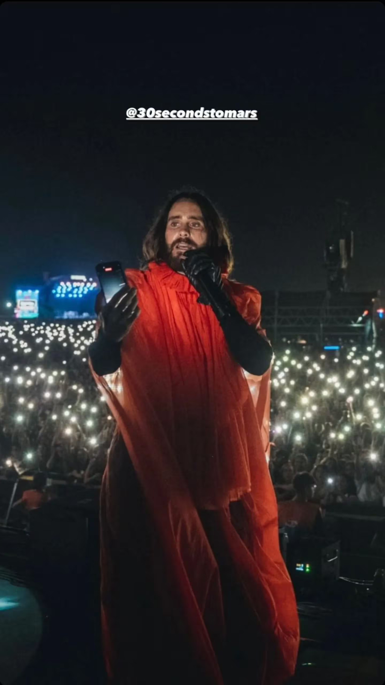 Jared Leto en el Lollapalooza. Foto: Instagram.