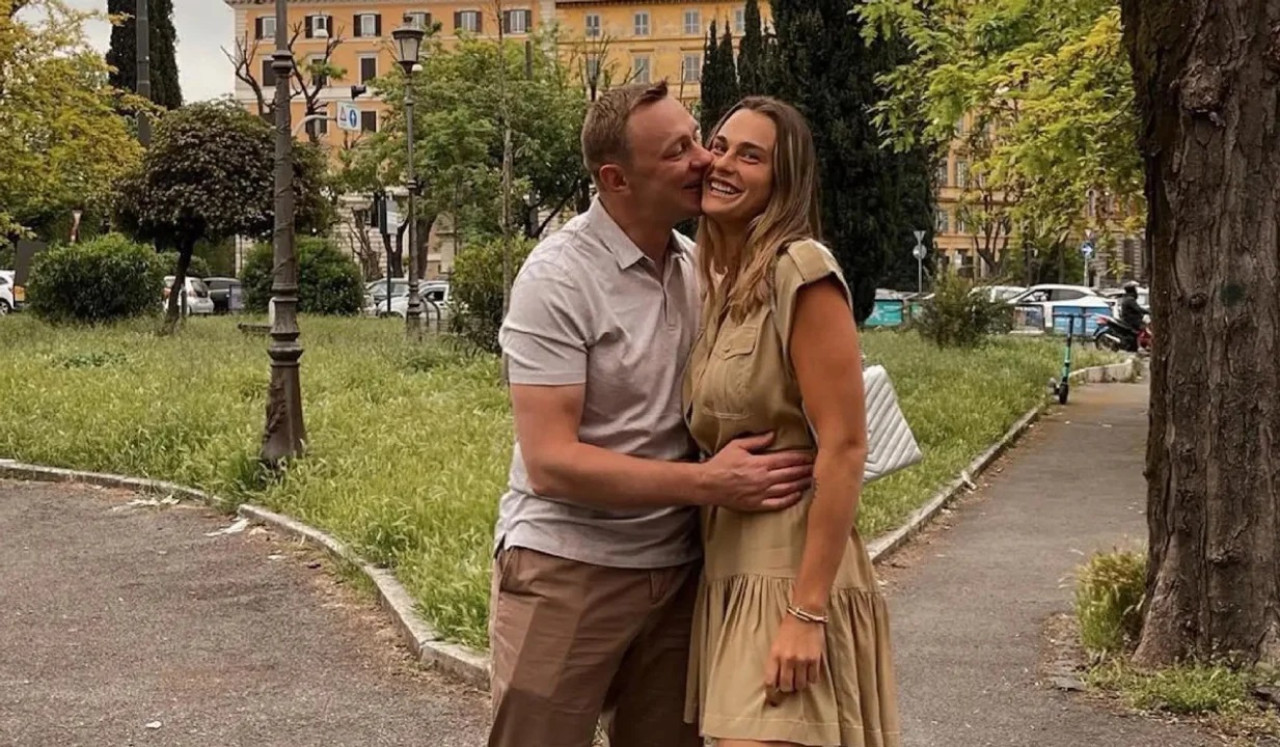 Aryna Sabalenka y su esposo, Kostantin Koltsov. Foto: NA.