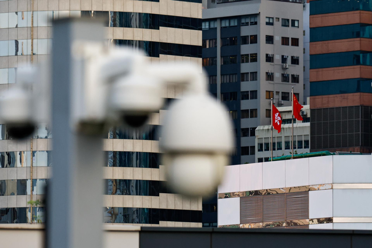 Cámaras de vigilancia en Hong Kong. Foto: EFE.