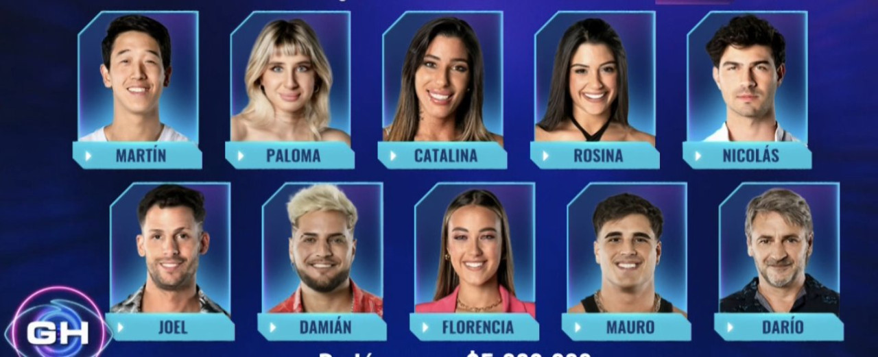 Los diez nominados en Gran Hermano. Foto: Captura.