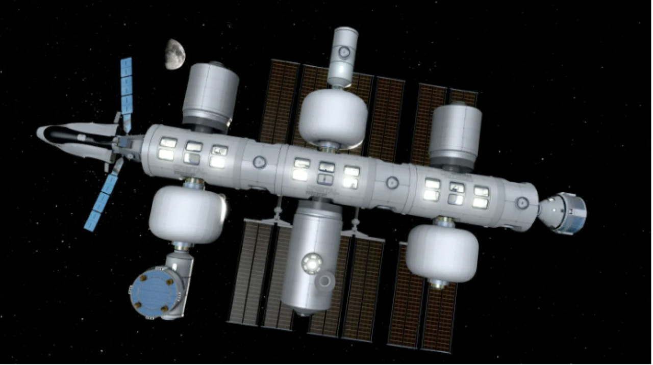 This is Orbital Reef, the space station that Jeff Bezos plans to build with NASA.  Photo: Blue Look.