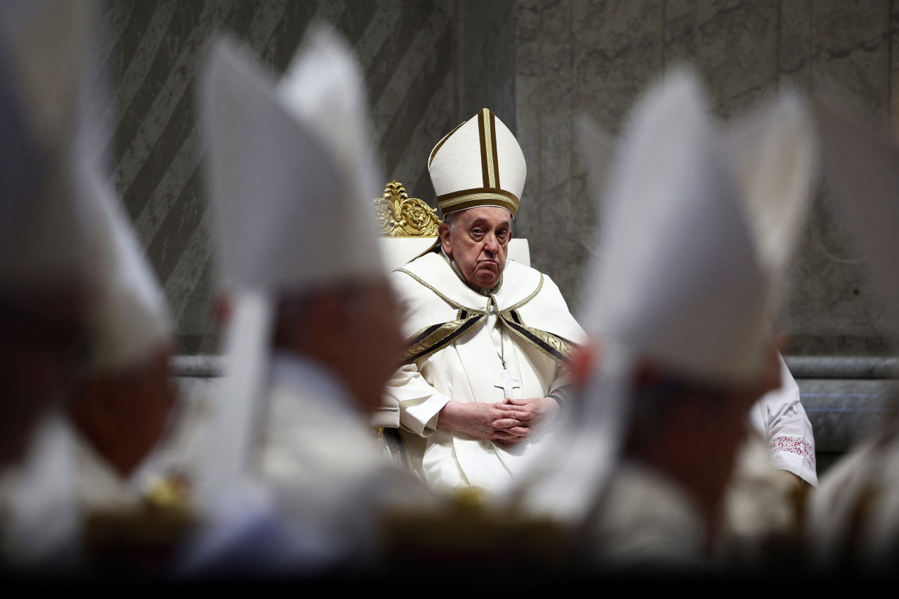 Papa Francisco en la misa del Jueves Santo. Foto: Reuters.