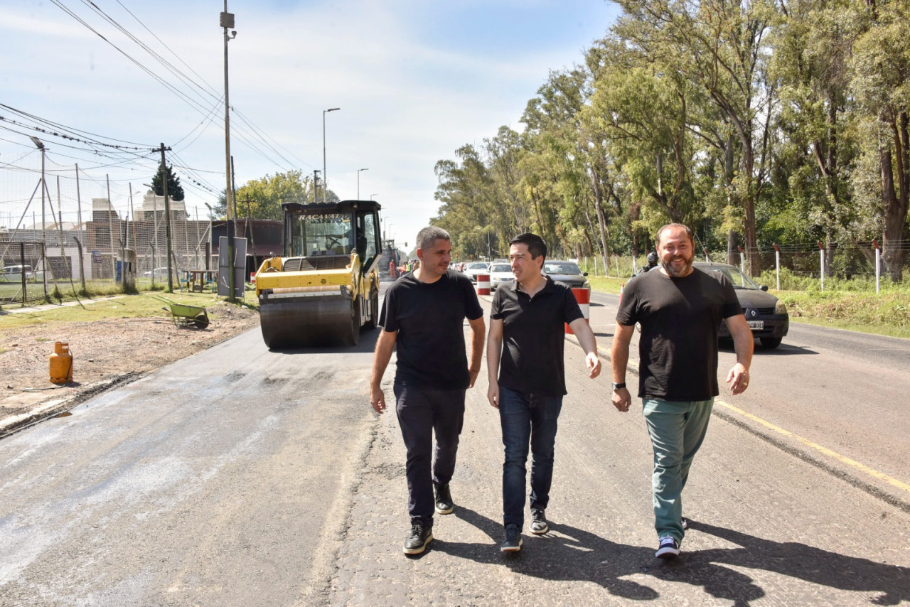 Leo Nardini visitó la obra de la Ruta Provincial N° 23