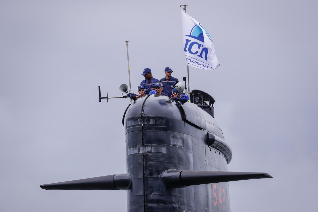 Evento del lanzamiento del nuevo submarino de Brasil. Foto: EFE.