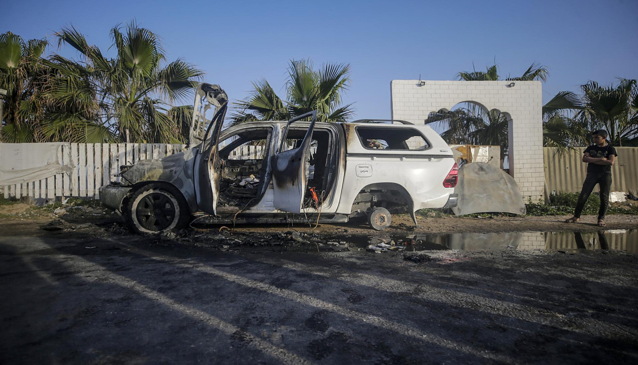 Ataque israelí a integrantes del Word Central Kitchen (WCK) en Gaza. Foto: EFE.