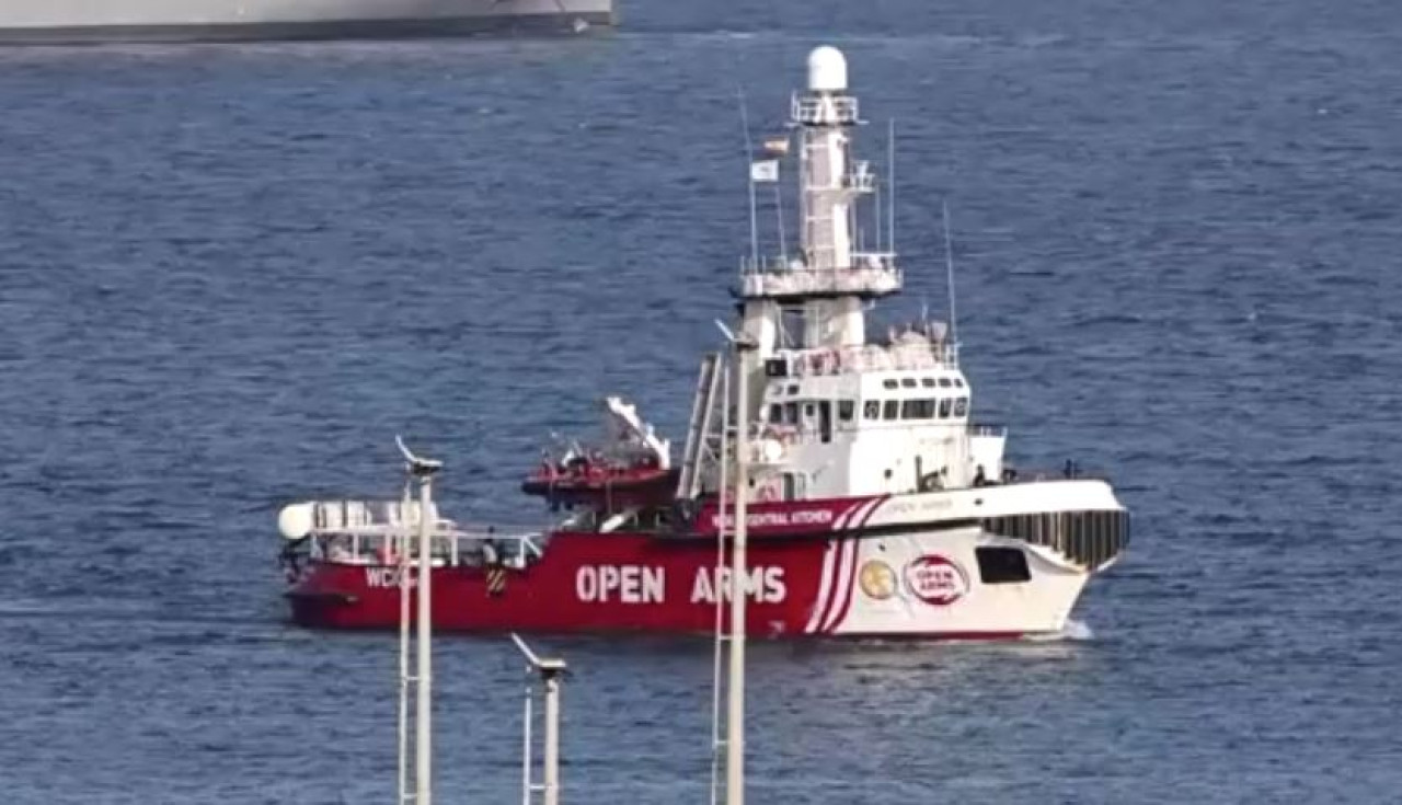 La llegada de la Flota humanitaria a Chipre. Foto: captura video - Reuters.