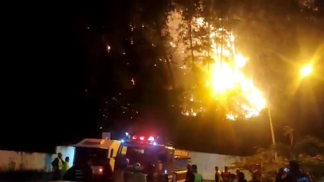 Incendio forestal en Venezuela. Foto: Captura de pantalla/EFE.