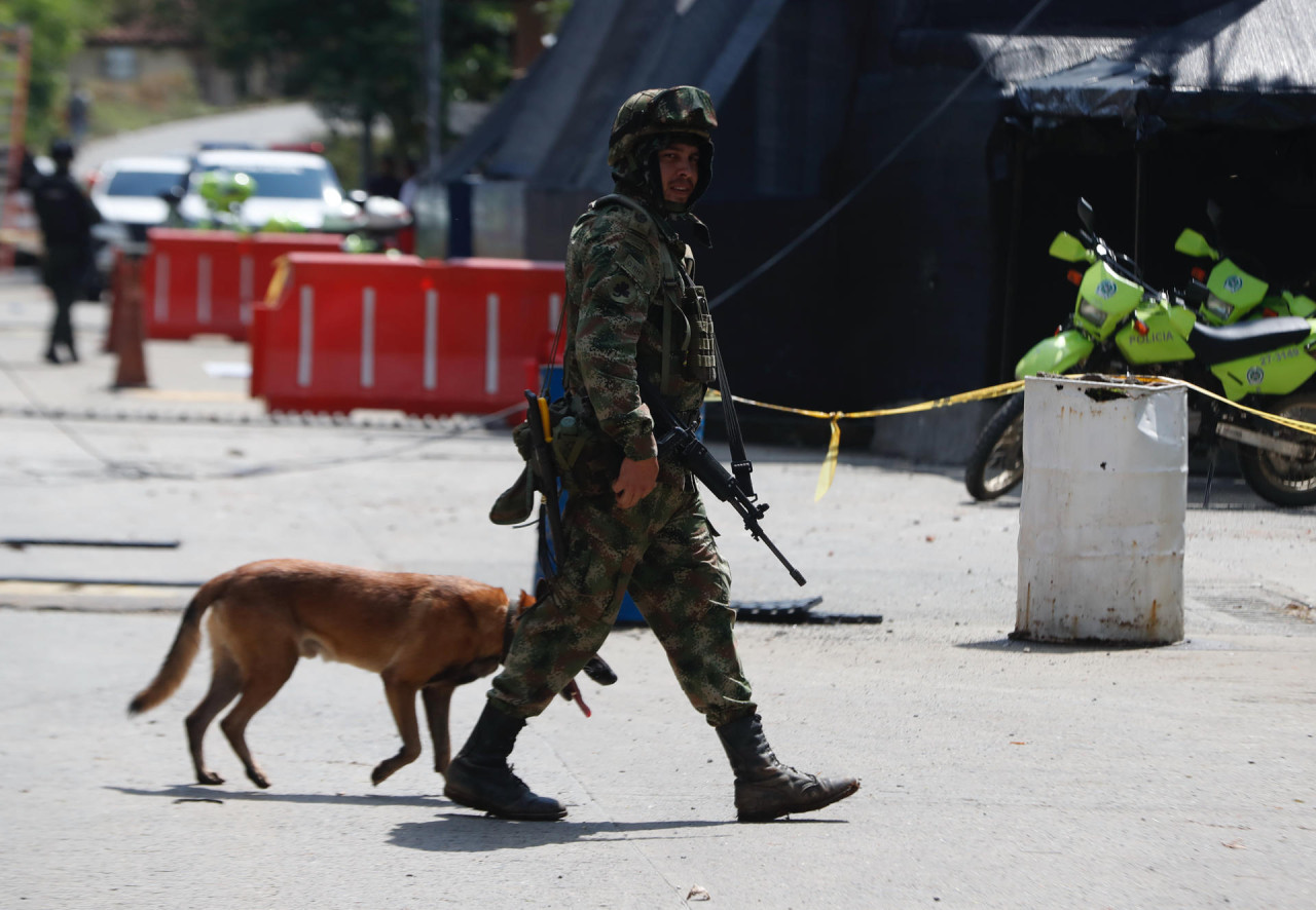 Ataque a una estación de Policía en Jamundí, Colombia. Foto: EFE.