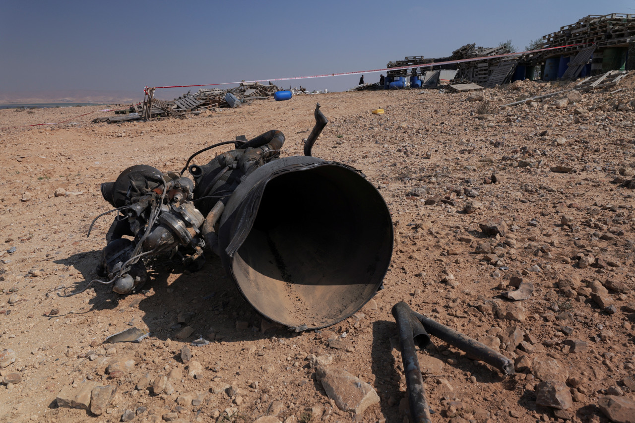 Restos de misiles iraníes en Israel. Foto: Reuters.