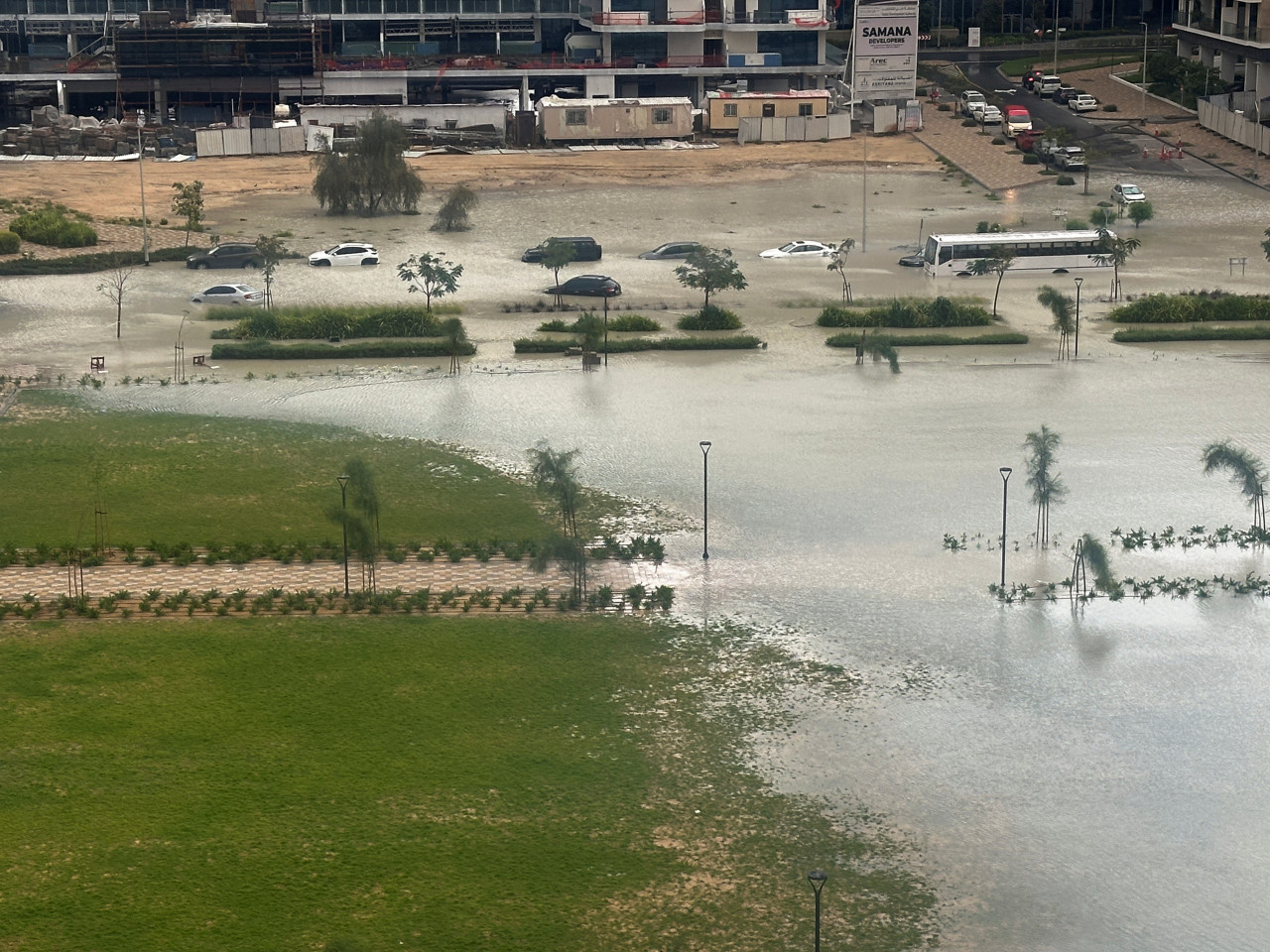 Inundaciones en Dubai. Foto: Reuters.