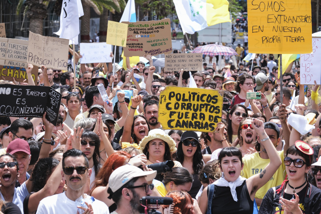 Protestas en Islas Canarias. Foto: EFE.