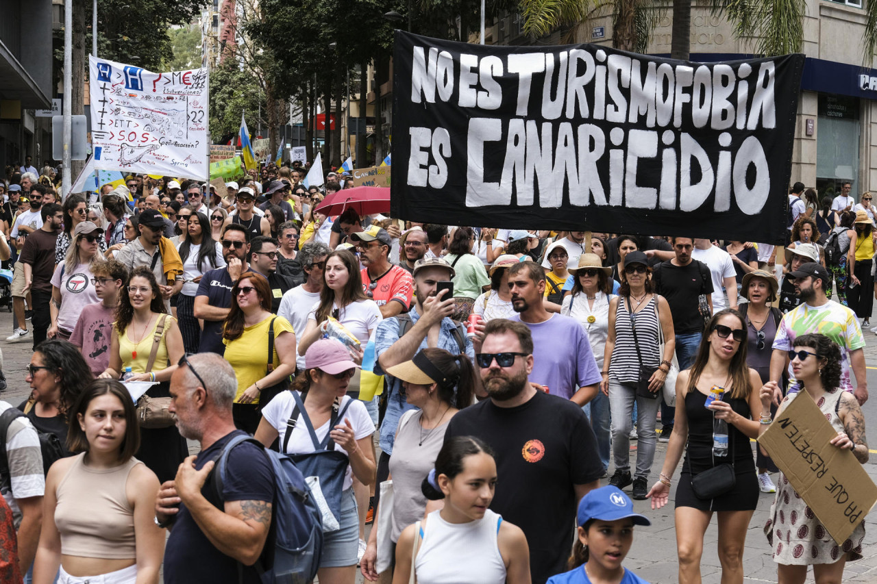 Protestas en Islas Canarias. Foto: EFE.