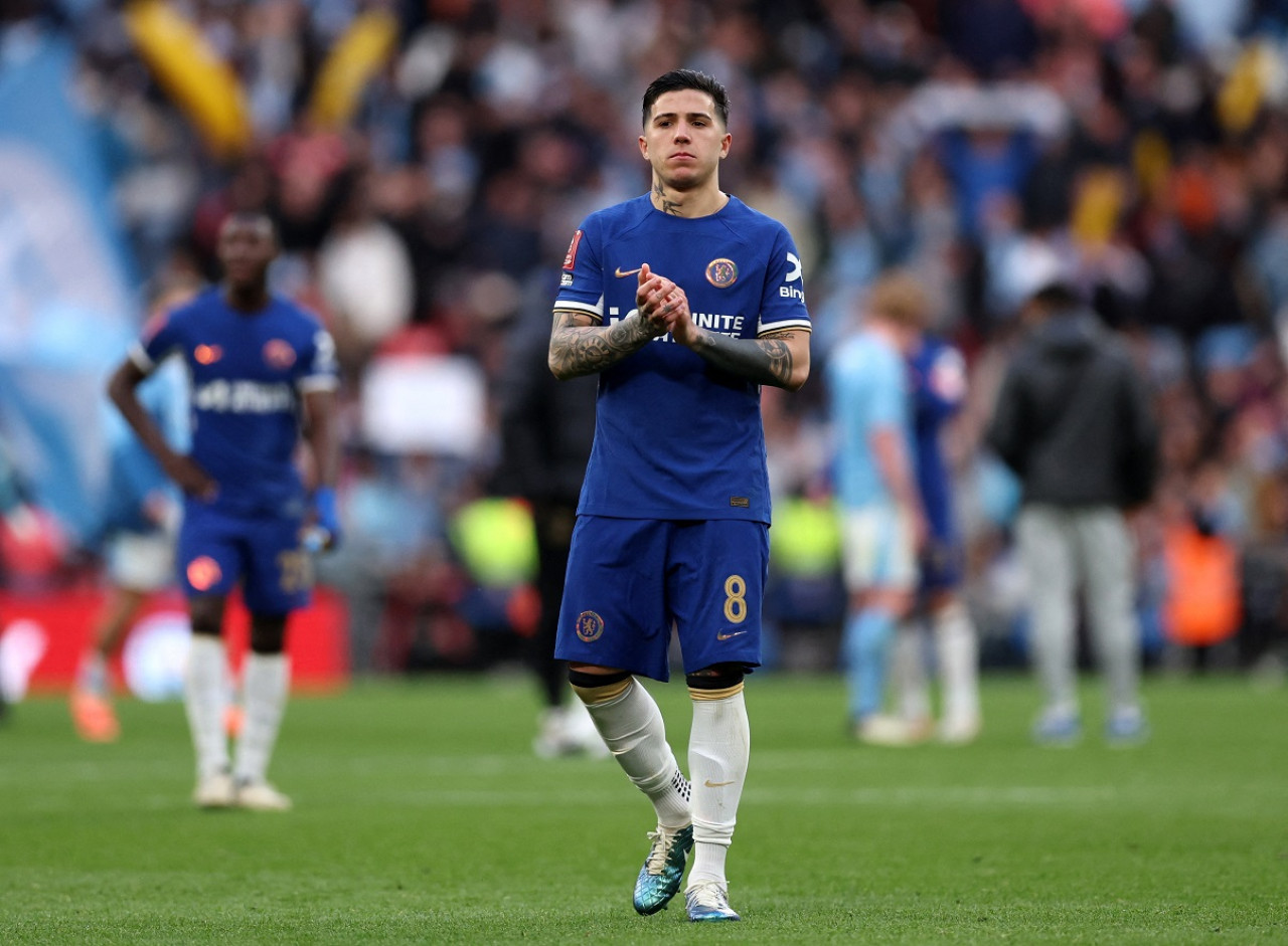 Enzo Fernández, Manchester City vs Chelsea; FA Cup. Foto: Reuters