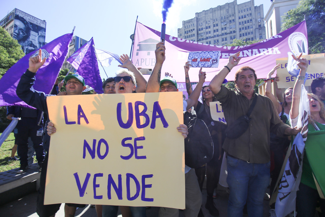 Marcha Federal Universitaria en el centro porteño. Foto: NA.