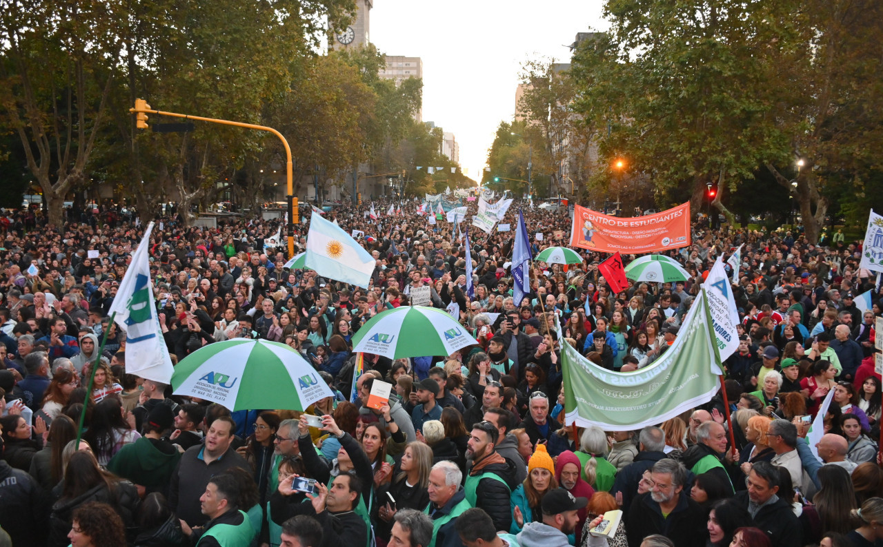 Marcha Federal Universitaria en el centro porteño. Foto: NA.