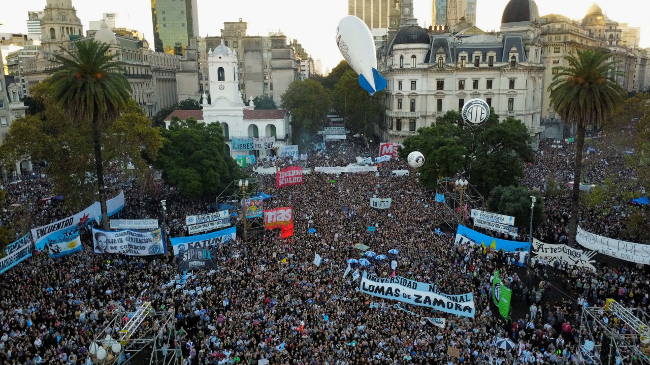 Marcha Federal Universitaria en el centro porteño. Foto: NA.