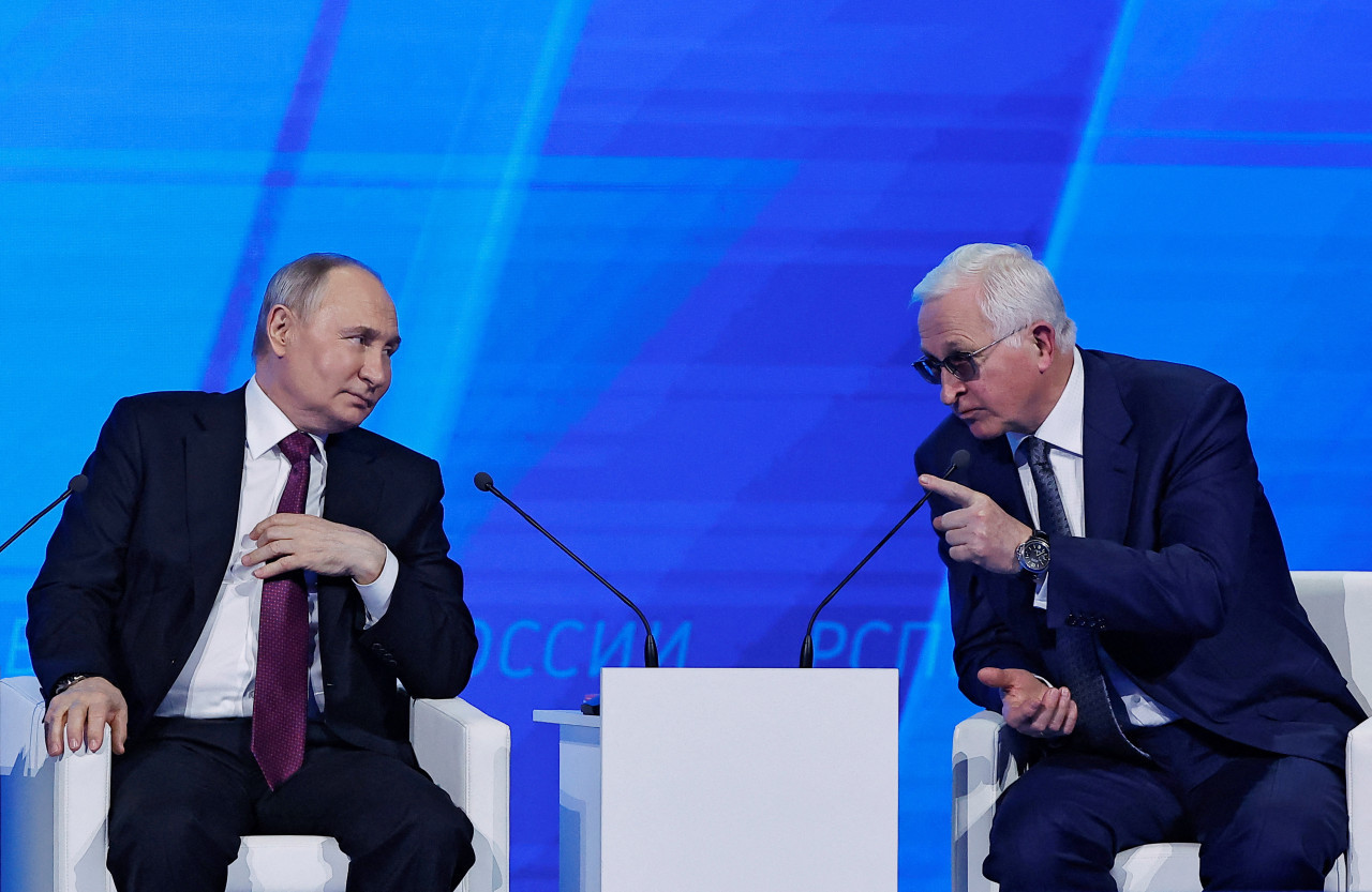 Vladimir Putin en el congreso de la Unión de Industriales y Empresarios de Rusia. Foto: REUTERS.