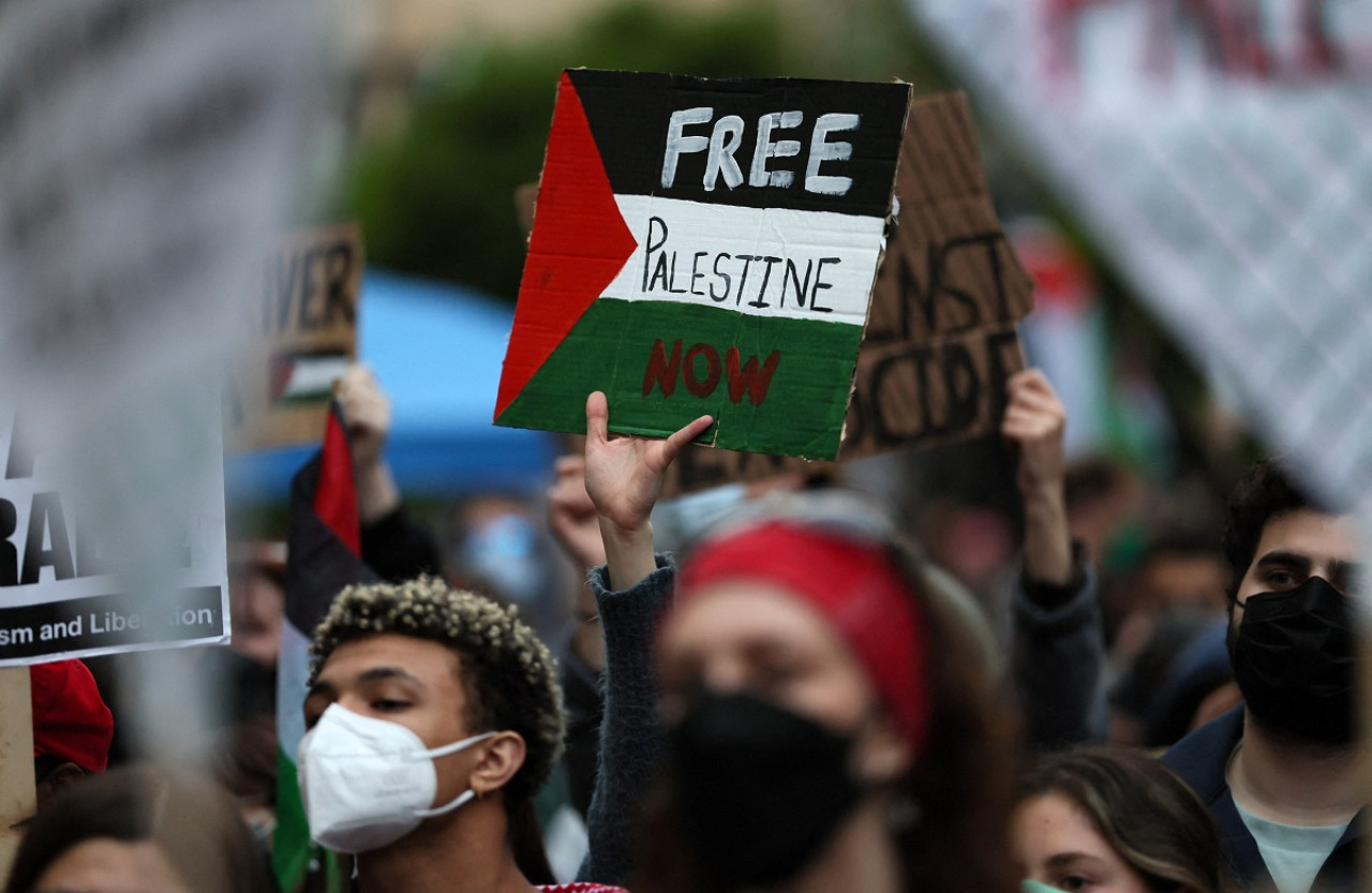 Protestas en los campus de Nueva York. Foto: Reuters.