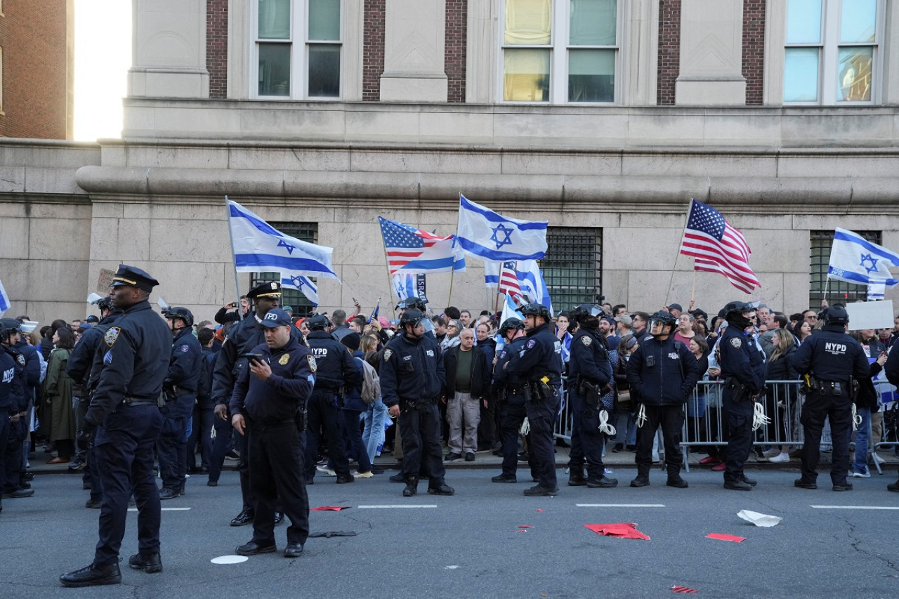 Protestas en los campus de Nueva York. Foto: Reuters.