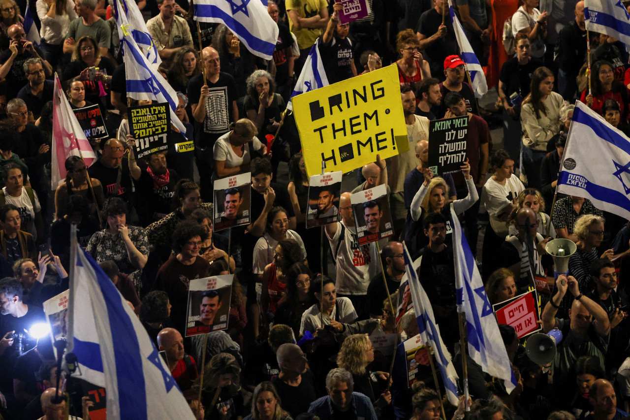 Protestas israelíes contra Netanyahu. Foto: Reuters.