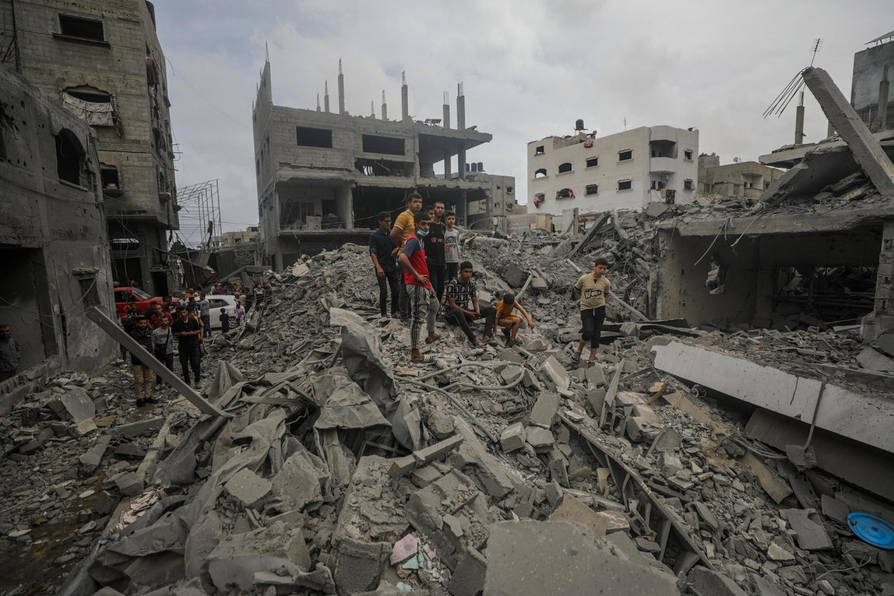 Escombros en la Franja de Gaza. Foto: EFE.