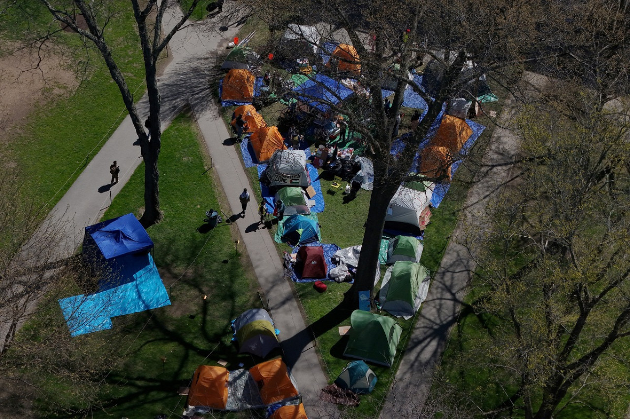 Protestas propalestinas en Massachusetts. Foto: Reuters.