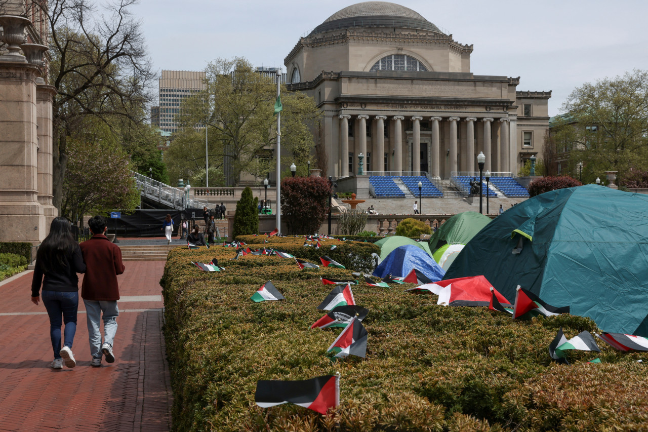 Manifestaciones en universidades de Estados Unidos contra el genocidio en Gaza. Foto: Reuters.