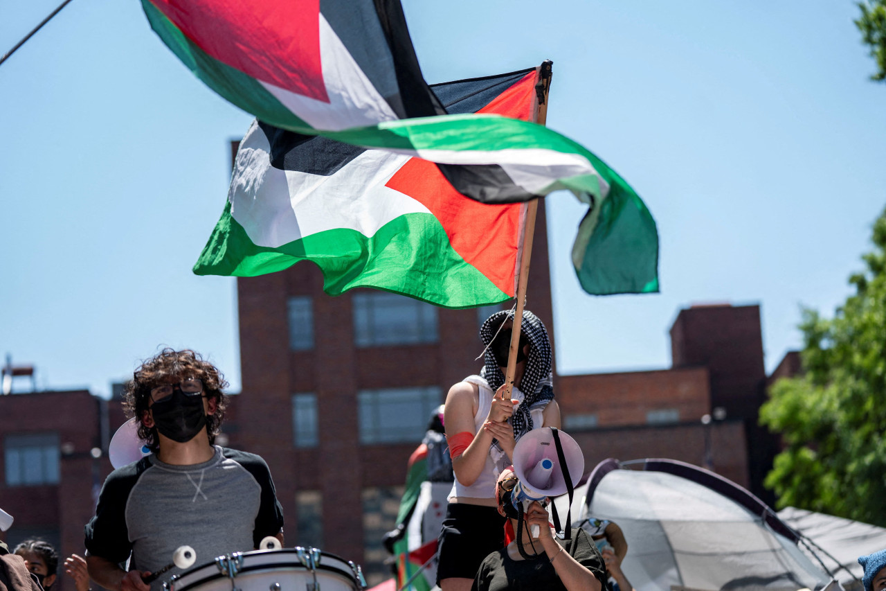 Protesta de estudiantes propalestinos en Estados Unidos. Foto: Reuters.