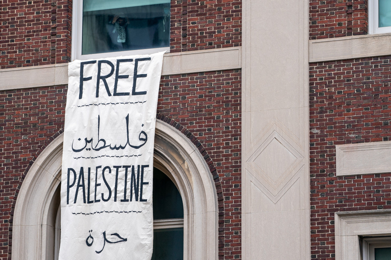 Protesta propalestina en la Universidad de Columbia. Foto: Reuters