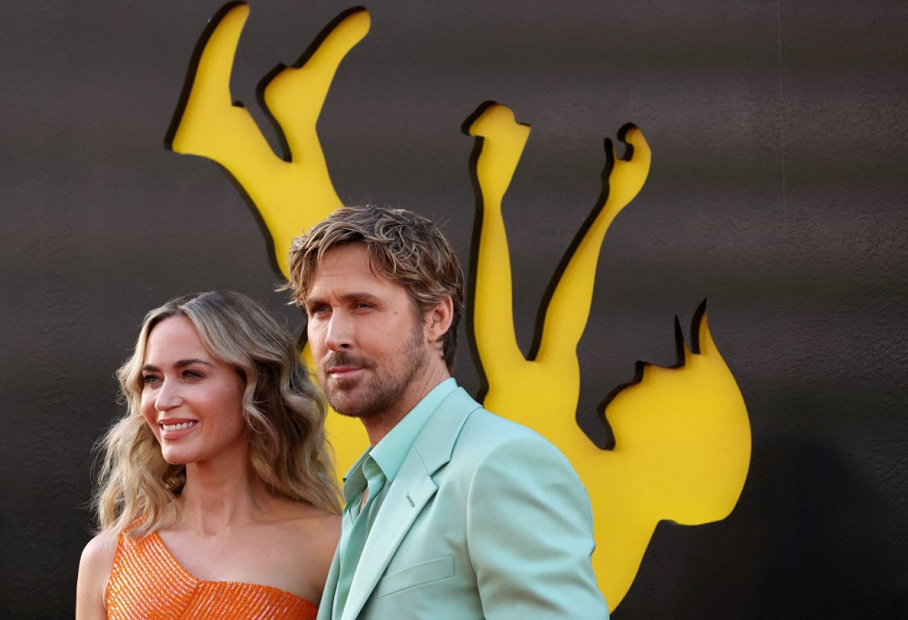 Emily Blunt y Ryan Gosling en la premiere de  "Profesión peligro". Foto: Reuters.