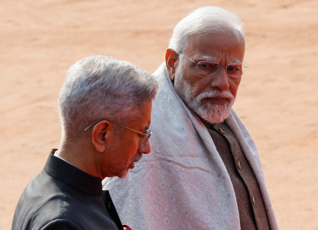 Narendra Modi, primer ministro de India, y Subrahmanyam Jaishankar, ministro de Exteriores. Foto: REUTERS.