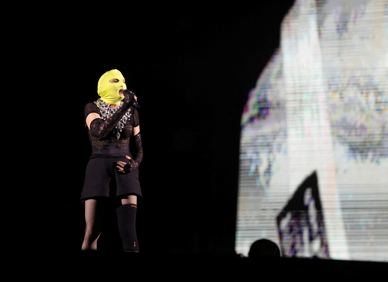 Madonna en la prueba de sonido en Río de Janeiro. Foto: Reuters.