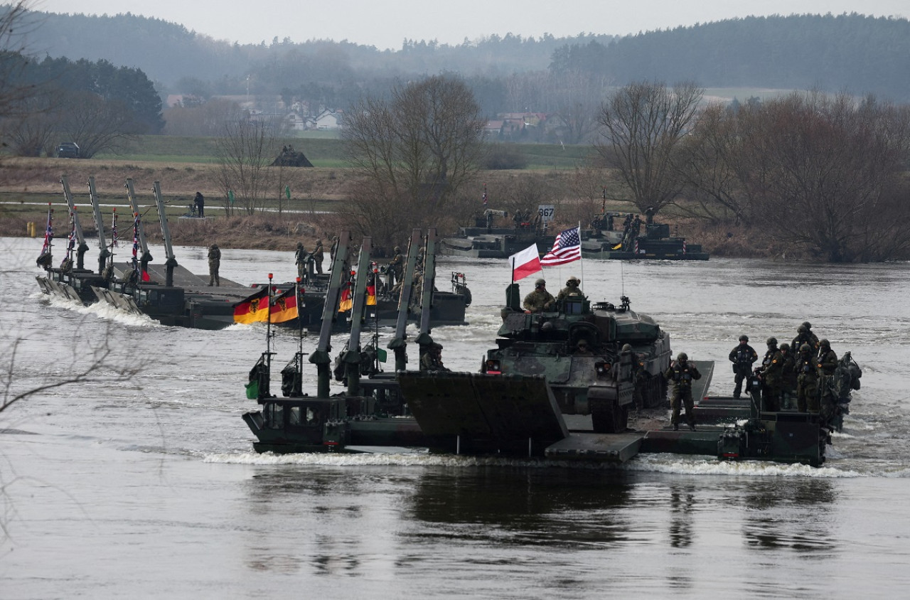Maniobras militares de la OTAN en Korzeniewo, Polonia. Foto: Reuters.