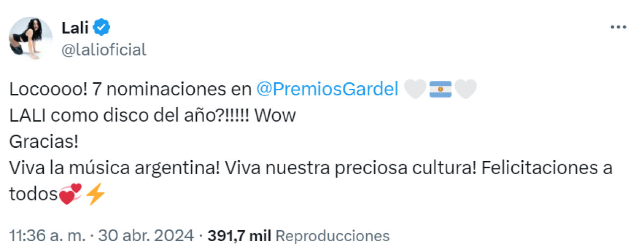 La reacción de Lali