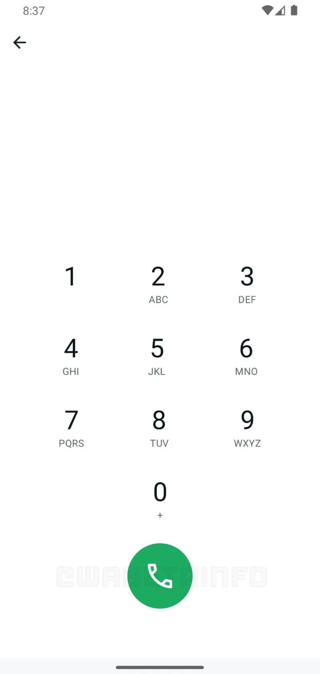 El marcador para realizar llamadas a números sin agendar. Foto: WaBetaInfo