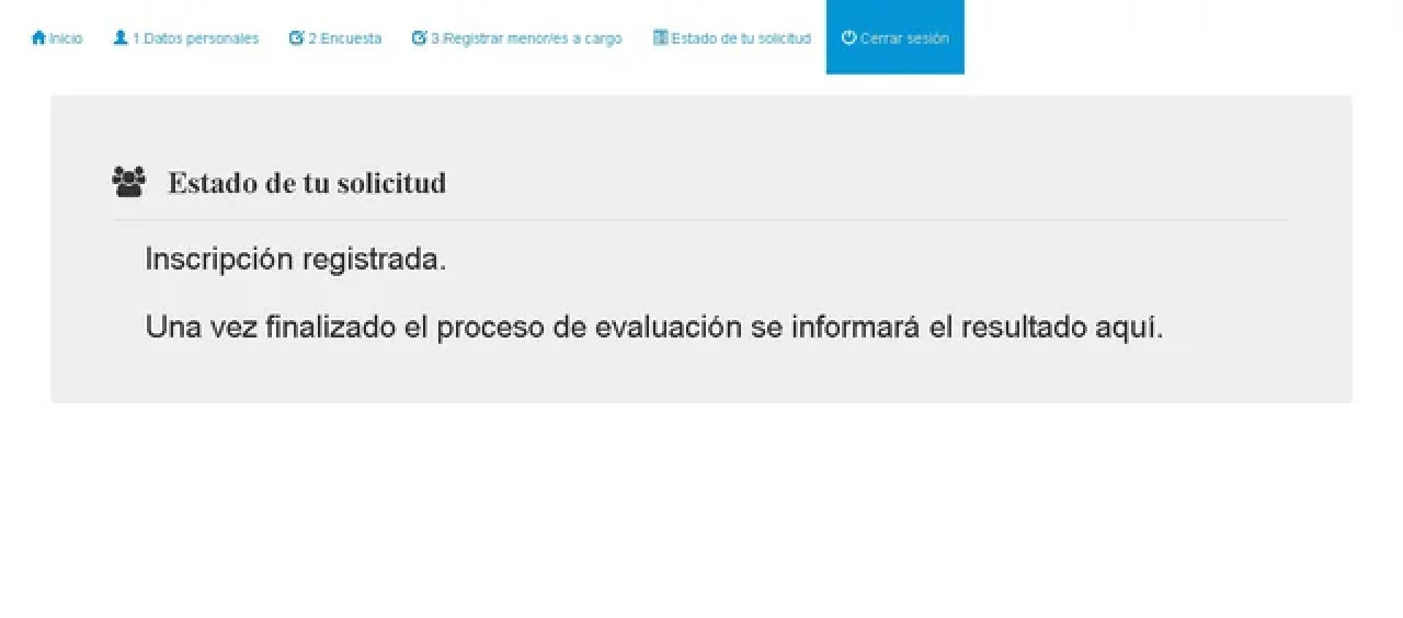 Así se ve la plataforma de "Vouchers Educativos". Foto: Captura.