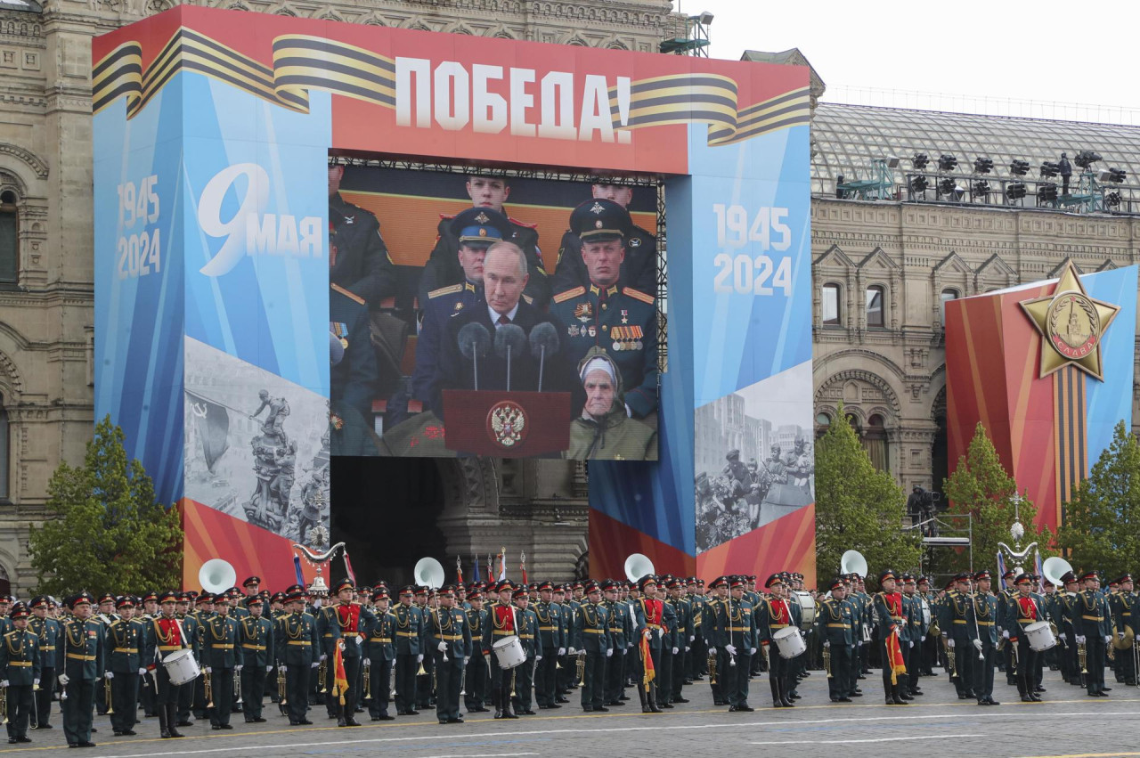 Actos en conmemoración del Día de la Victoria en Rusia. Foto: EFE.