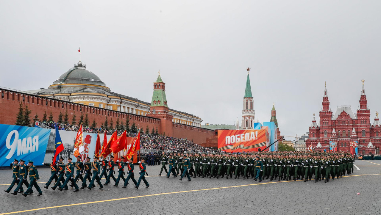 Desfile militar en Rusia por el Día de la Victoria. Foto: EFE.